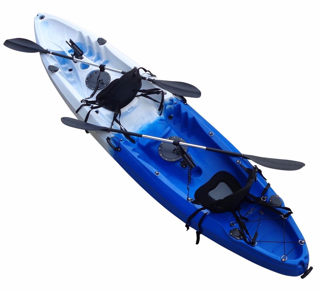 DOUBLE KAYAK SINGLE FISHING KAYAK TANDEM 2 TWO SEAT KAYAK CANOE + SEAT