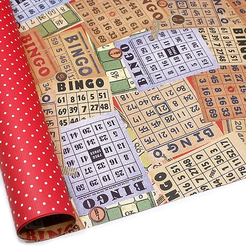 BINGO Doublesided Gift Wrapping Paper 5 Sheets 30.3" eBay