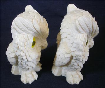A.+Santini+Owls VTG A. SANTINI OWL Italian Marble Alabaster Resin Sculpture Figurines ...