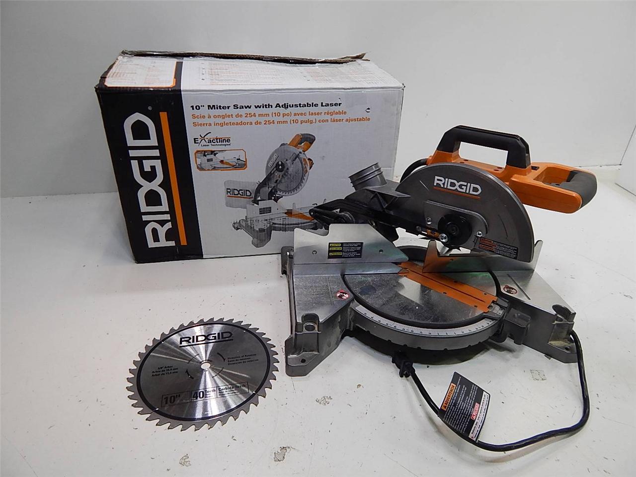 Ridgid R4110 10" Miter Saw w/ Adjustable Laser 14559 eBay