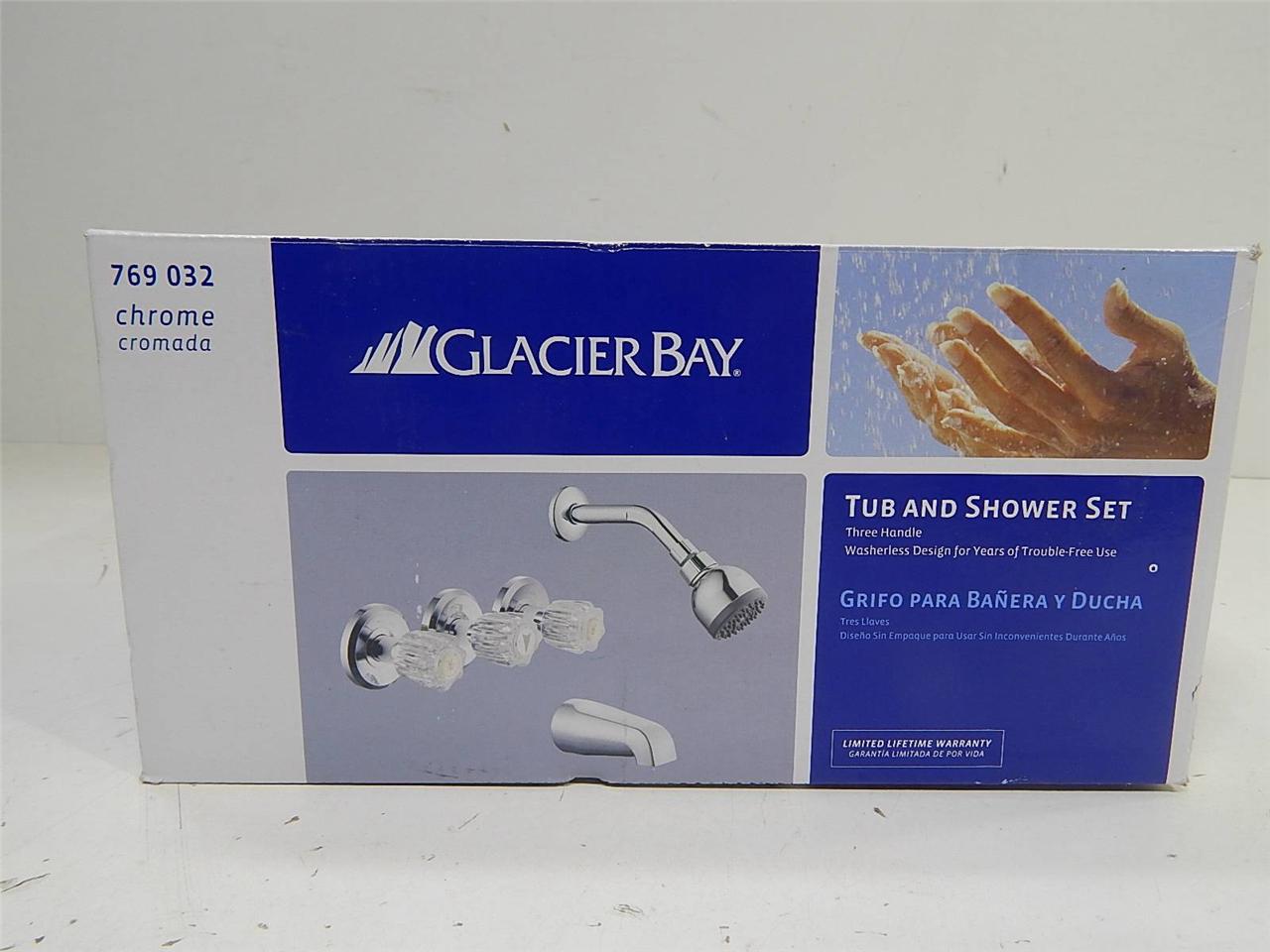 Glacier Bay 769032 Argon Tub & Shower Head Faucet Kit Chrome 15980 eBay