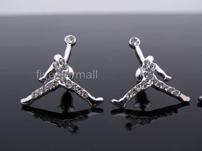 MICHAEL JORDAN JUMPMAN CZ STUD EARRINGSSILVER COLOR/ GOLD COLOR/ GUNMETAL COLOR eBay
