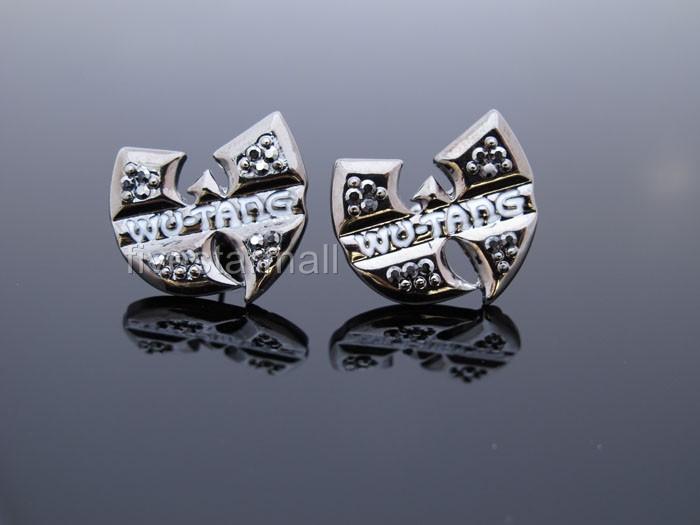 Details about WU TANG CZ STONES STUD EARRINGS--SILV ER COLOR  GOLD ...