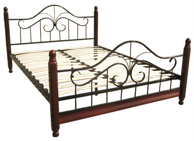 Wrought Iron  Sets on Brand New Australian Double Size Wooden Post Wrought Iron Bed Frame