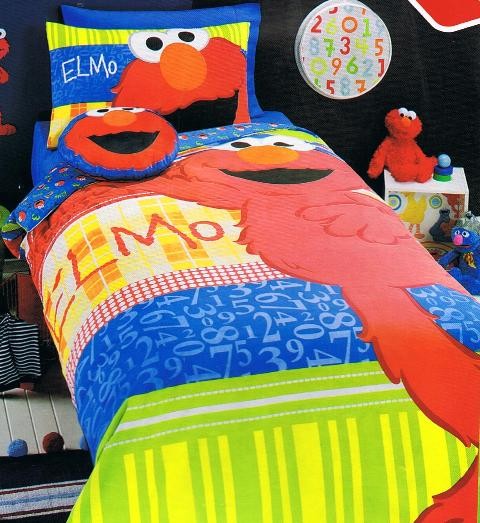 Sesame Street Elmo 'Elmo Stripe' Single Twin Bed Quilt Duvet Cover Set ...
