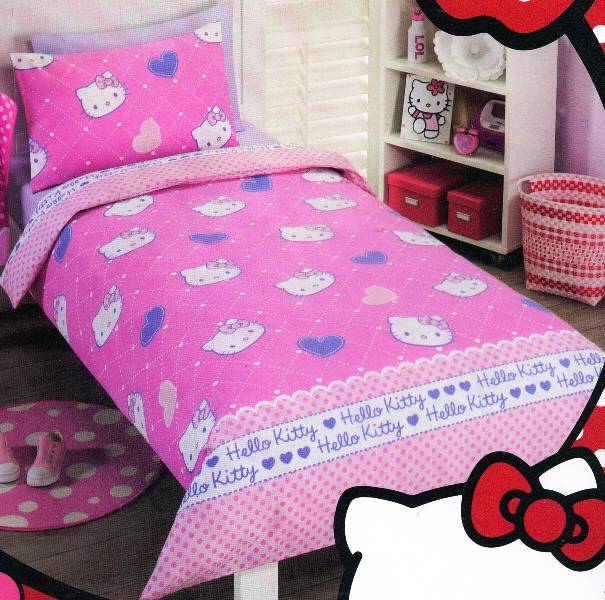 ... about Hello Kitty Sanrio 'Kitty Bows' Single Bed Quilt Cover Set