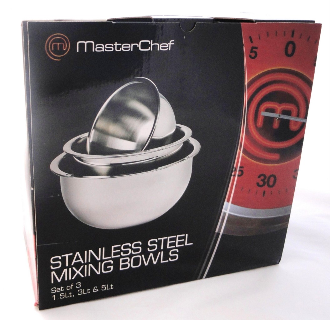 NEW MasterChef Stainless Steel Mixing Bowls Set of 3 eBay