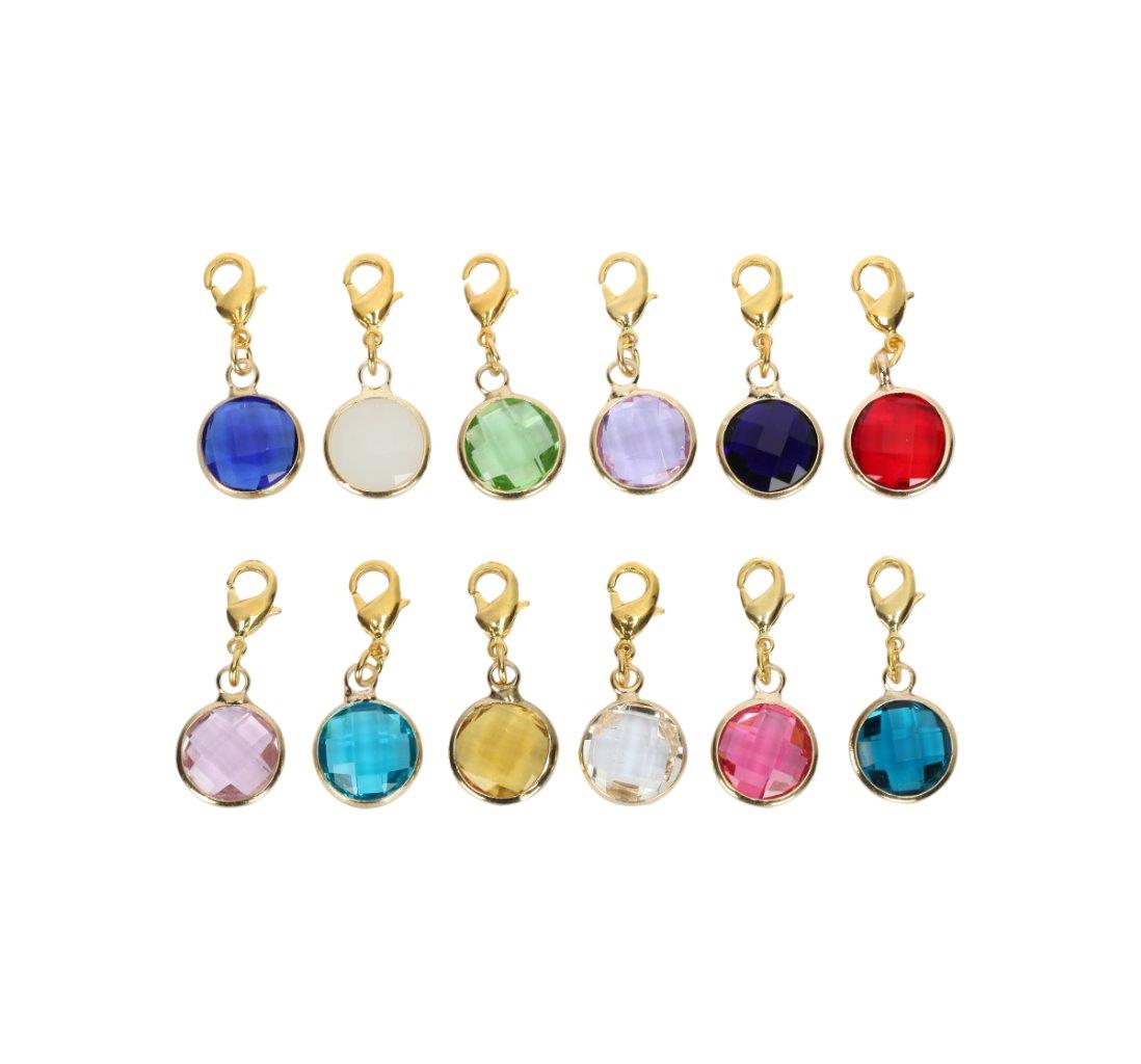 U Pick 1 Set Clip On 12 Birthstone Dangle Charms 6mm 8mm 10mm Austrian