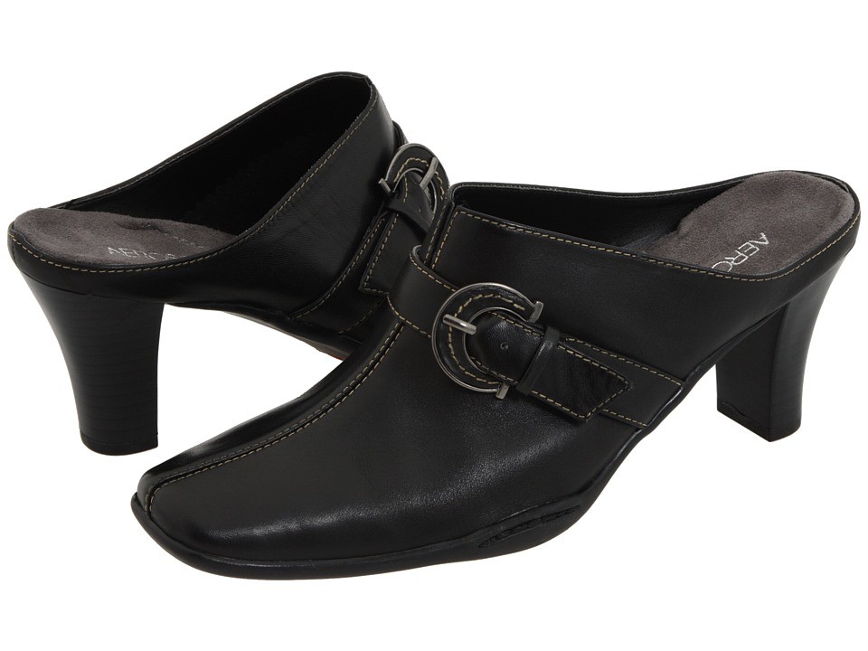 black padded mules