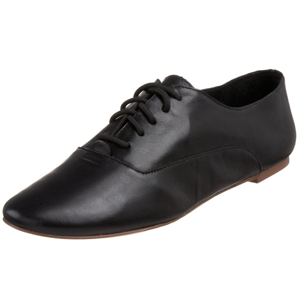 STEVEN by Steve Madden Women's Jezebel Jazz Oxford Flats Black Leather