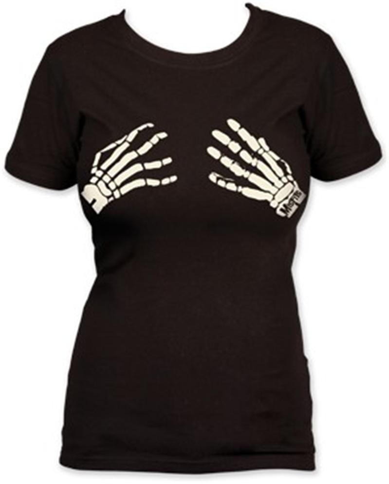skeleton hands breast cancer shirt