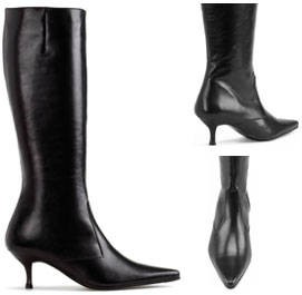 DUO NAVIA Knee high kitten heel WIDE CALF leather boots ...