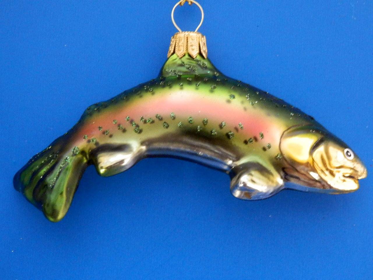 RAINBOW TROUT FISH EUROPEAN BLOWN GLASS CHRISTMAS TREE ORNAMENT LAKE eBay