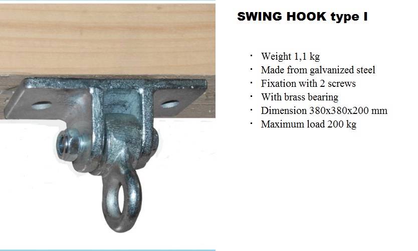 SWING HOOK METAL HANGER FOR TIMBER CLIMBING FRAME WOODEN BEAM SELECTION