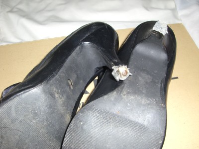 well worn trashed shoes
