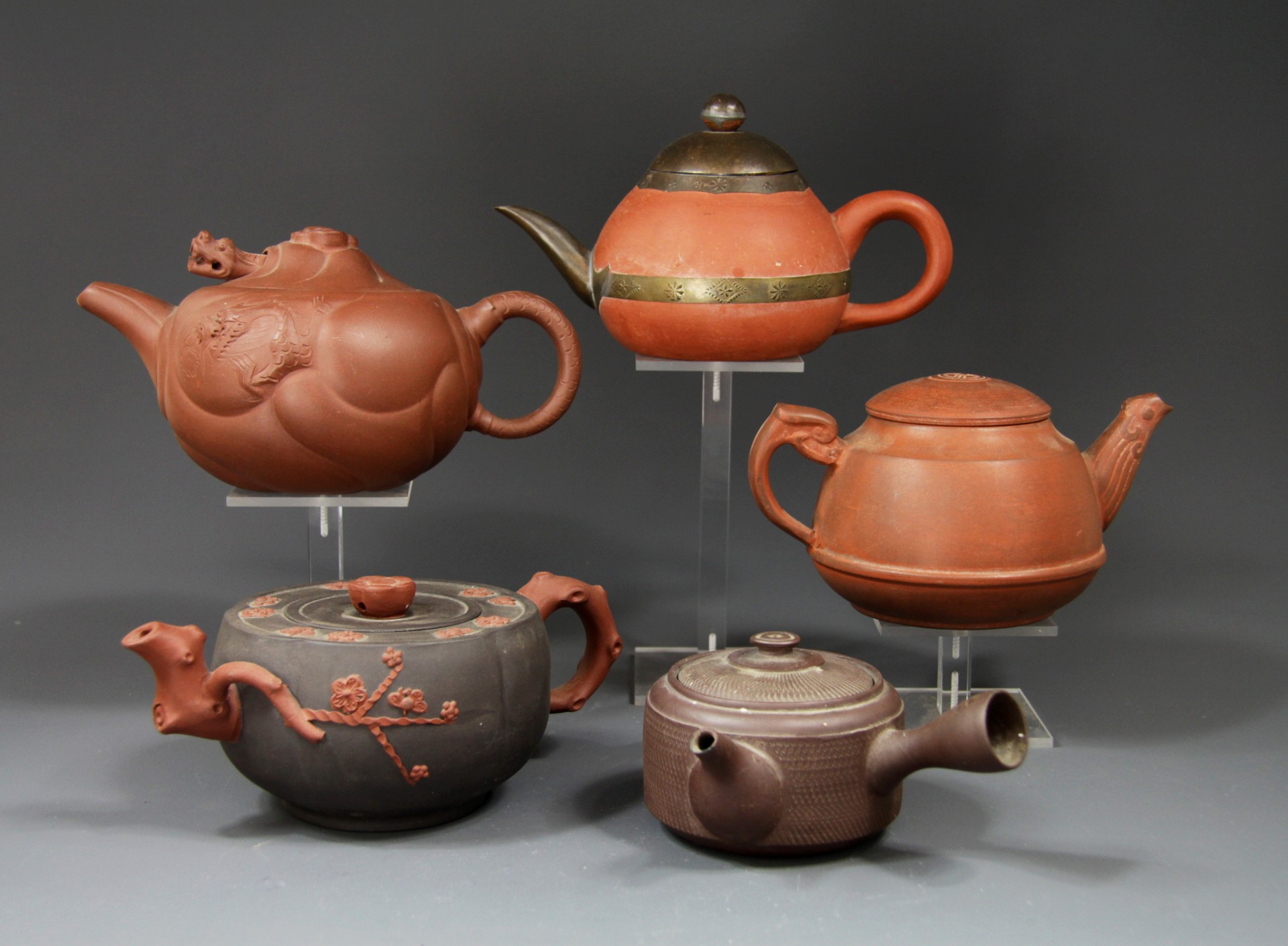 Great Collection Of Old OriËntal Teapots Chinese Yixing Japanese Indochine