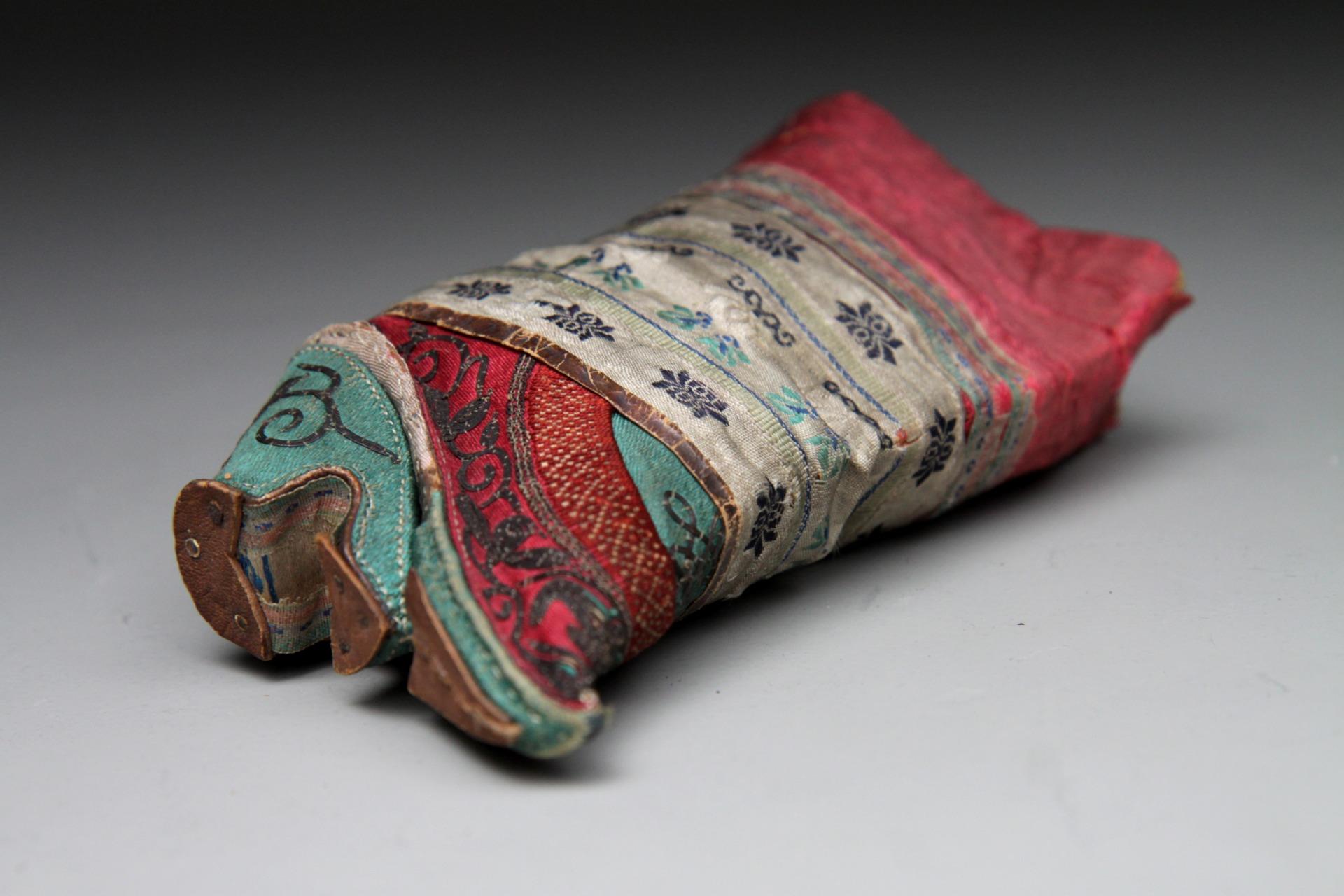Antique 19thC Chinese SILK LOTUS SHOES for Bound Feet Foot Binding