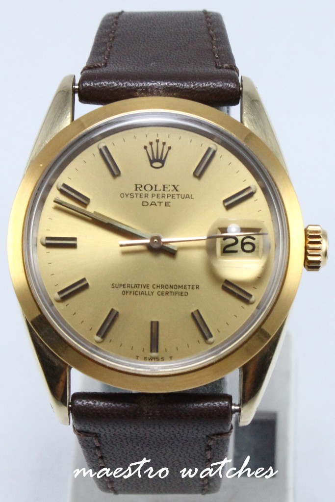 Vintage Rolex 1550 Oyster Date 14K Gold Filled Chronometer 1570