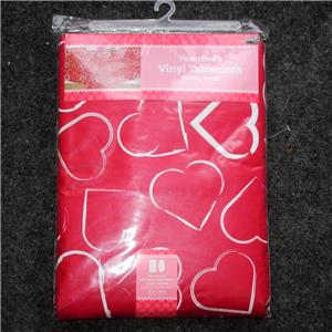 VALENTINE'S TABLECLOTH~Vinyl~Flannel Back~52x70 Oblong ...