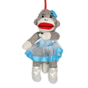 sock monkey ornament ballerina dancer blue 6 quot christmas sock monkey ornament ballerina dancer blue 6 quot christmas