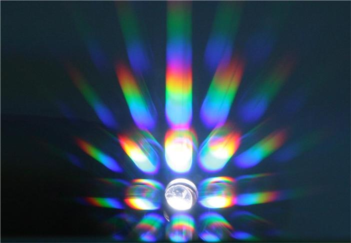 White light through 2D diffraction grating
