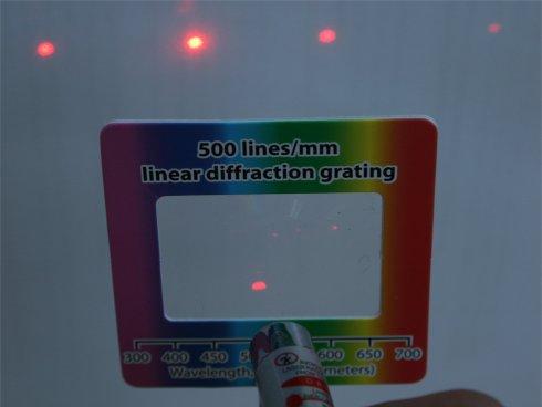 Laser light through a linear diffraction grating