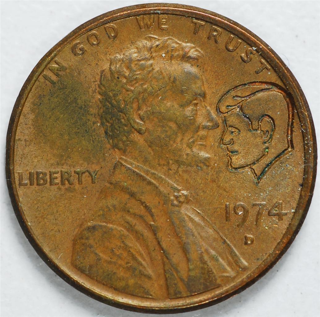 1974 D Lincoln Head Penny with Kennedy Head Imprint AB41 eBay