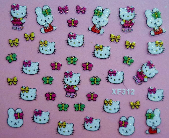 New Hello Kitty Nail Stickers 3D NAIL ART STICKERS 24 designs UK Stocks eBay