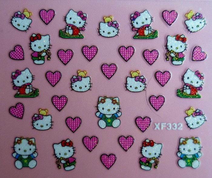 New Hello Kitty Nail Stickers 3D NAIL ART STICKERS - 24 designs UK