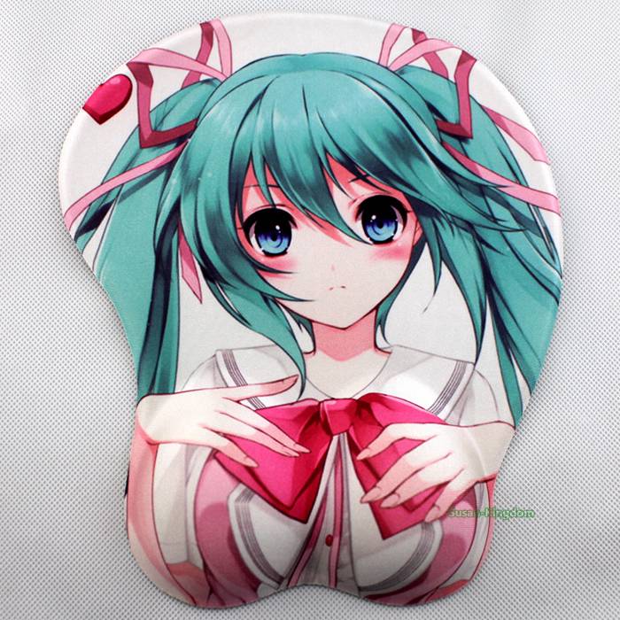 Anime Fairy Tail hatsune miku Soft Breast 3D Silicon Mouse Pad Mat