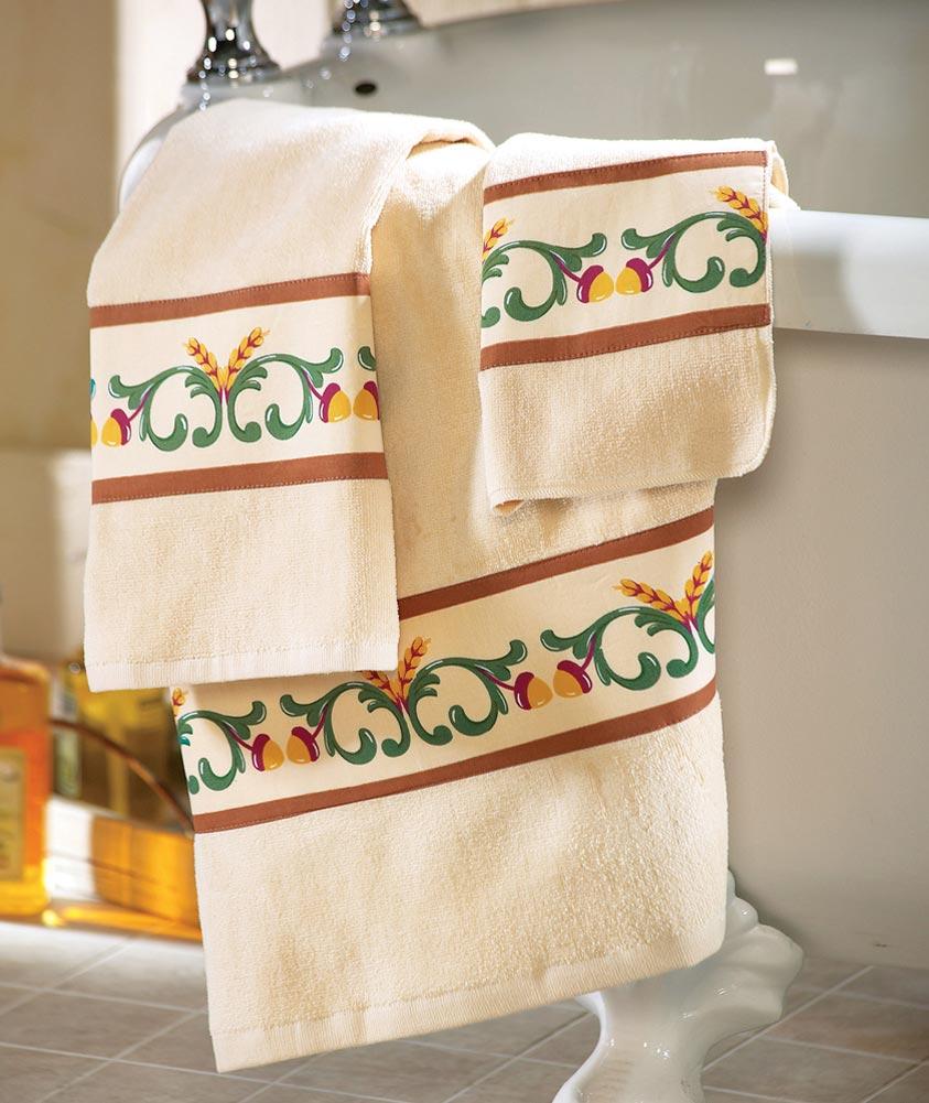 Fall Sunflowers Bathroom Towel Set, 3 Pc, by Collections Etc