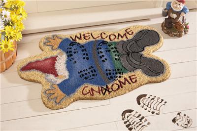 gnome door mat welcome garden coir doormat trampled rug gnomes fiber mats lawn funny visit gifts unique chia etc collections