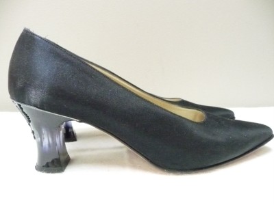 Black Satin Shoes on Salvatore Ferragamo Embellished Black Satin Shoes 8 5 M   Ebay