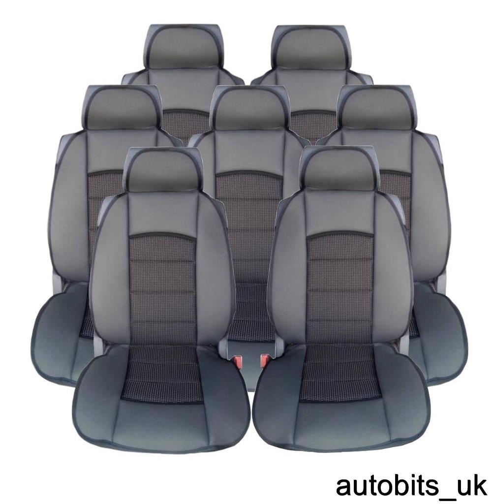 FULL SET 7X BLACK PREMIUM COMFORT PADDED SEAT COVERS 7 SEATER VAUXHALL ZAFIRA eBay