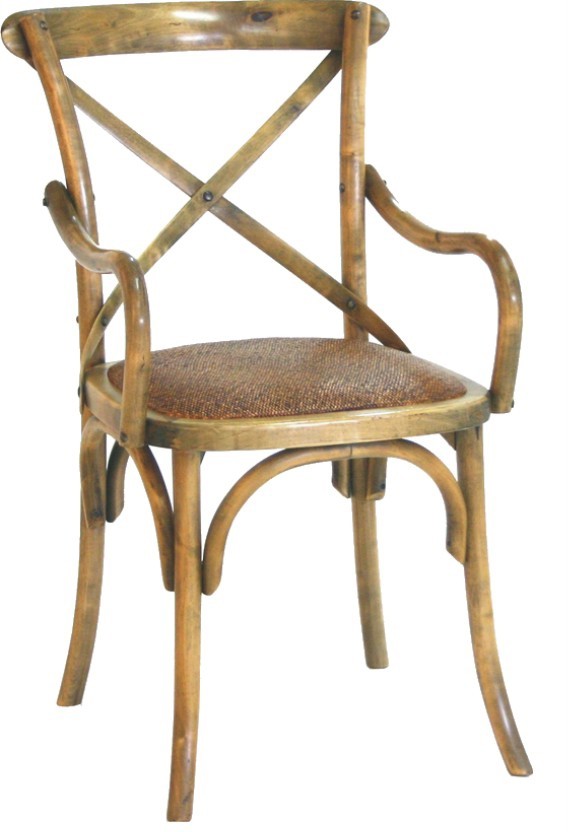 NEW "Noosa" OAK Carver French Bistro Style Timber Cross Back Dining