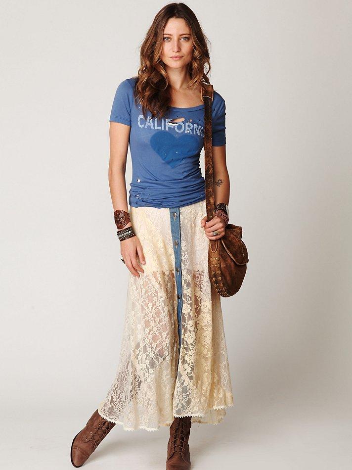 free people lace maxi skirt