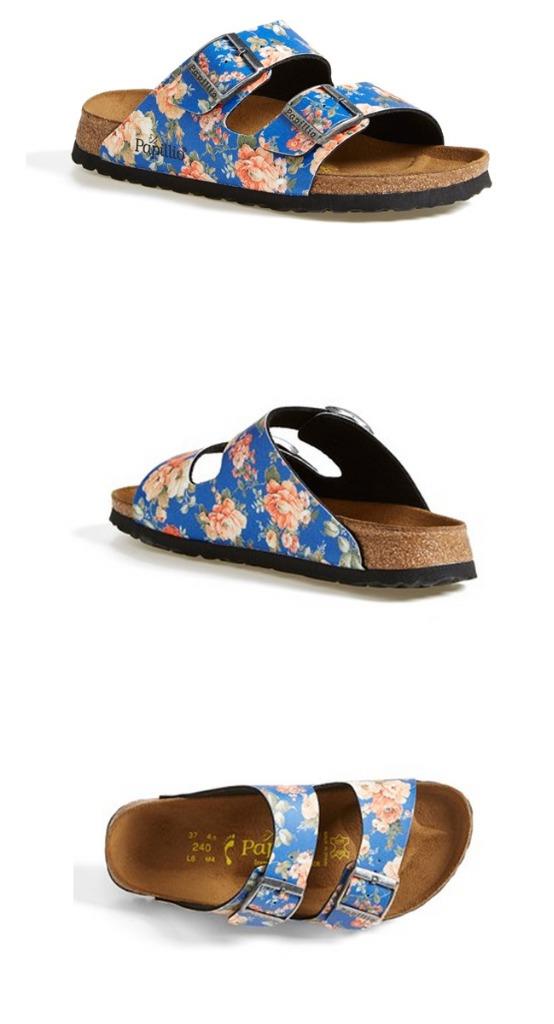 NIB BIRKENSTOCK PAPILLIO blue ARIZONA floral print sandals EU 37 | eBay