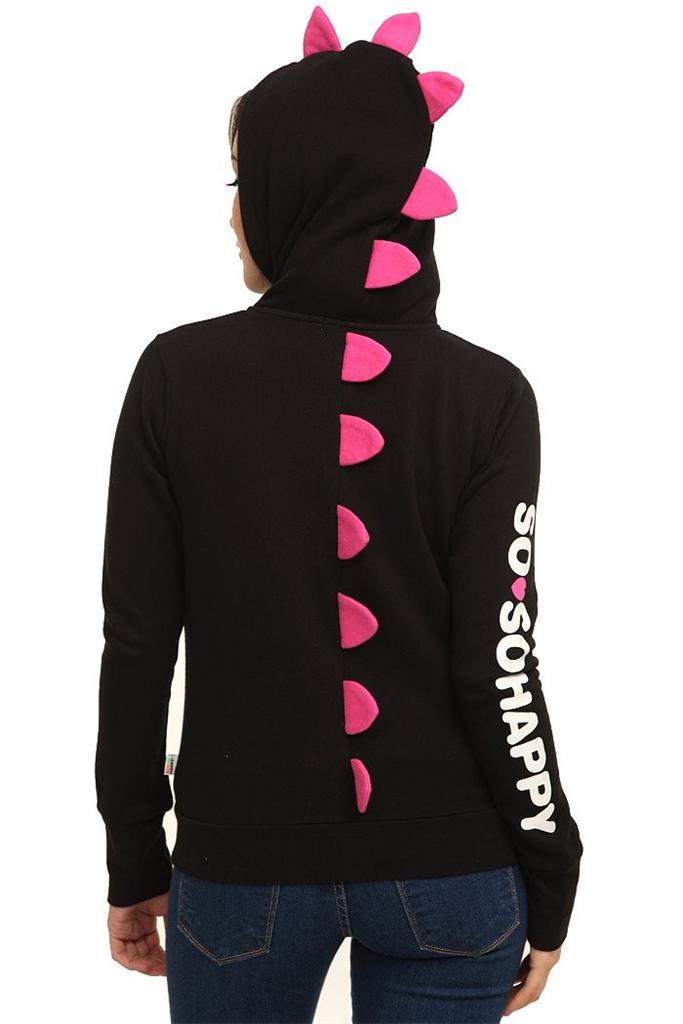 Hot Topic So So Happy Siq Girls Hoodie Black Pink XS Small | eBay