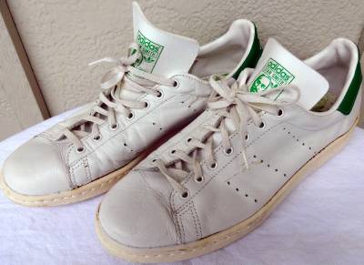Vintage Adidas Stan Smith Tennis Shoes Sneakers White Green Made France Size 10 | eBay