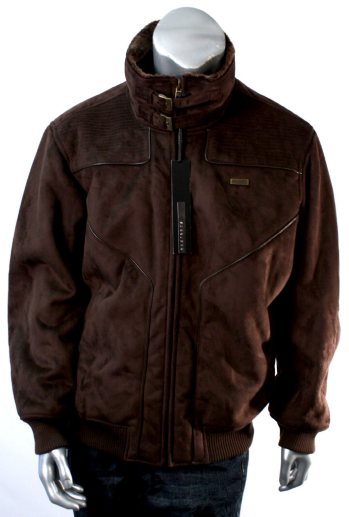 Sean John Men's Brown Suede Coat with Faux Fur Interior SZ L eBay