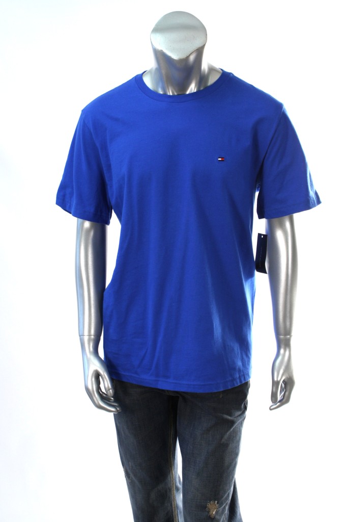 Tommy-Hilfiger-Men-039-s-Royal-Blue-Crewneck-T-Shirt-SZ-L-XL