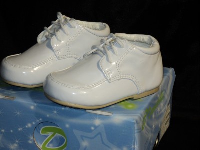 Boys Shoes Size on Boy White Leather Christening Baptism Shoes Baby Size 6   Ebay