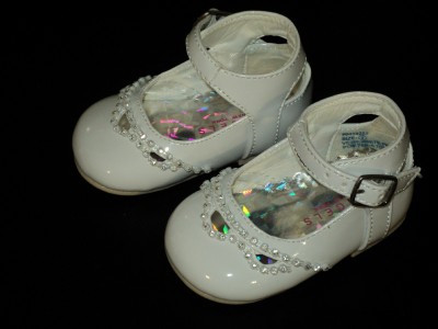 Baby Shoes Size on Baby Girl Leather Christening Baptism Shoes Size 3 Ebay