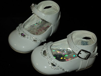 Baby Shoe Size on Baby Girl Leather Christening Baptism Shoes Size 4   Ebay