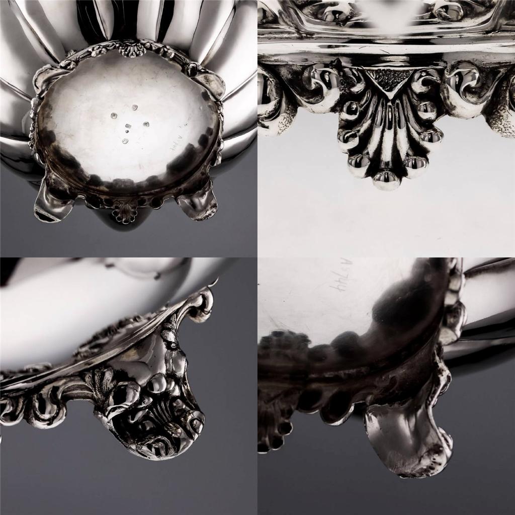 ANTIQUE 19thC IRISH SOLID SILVER 3 PIECE TEA SET, SMITH, DUBLIN c.1838