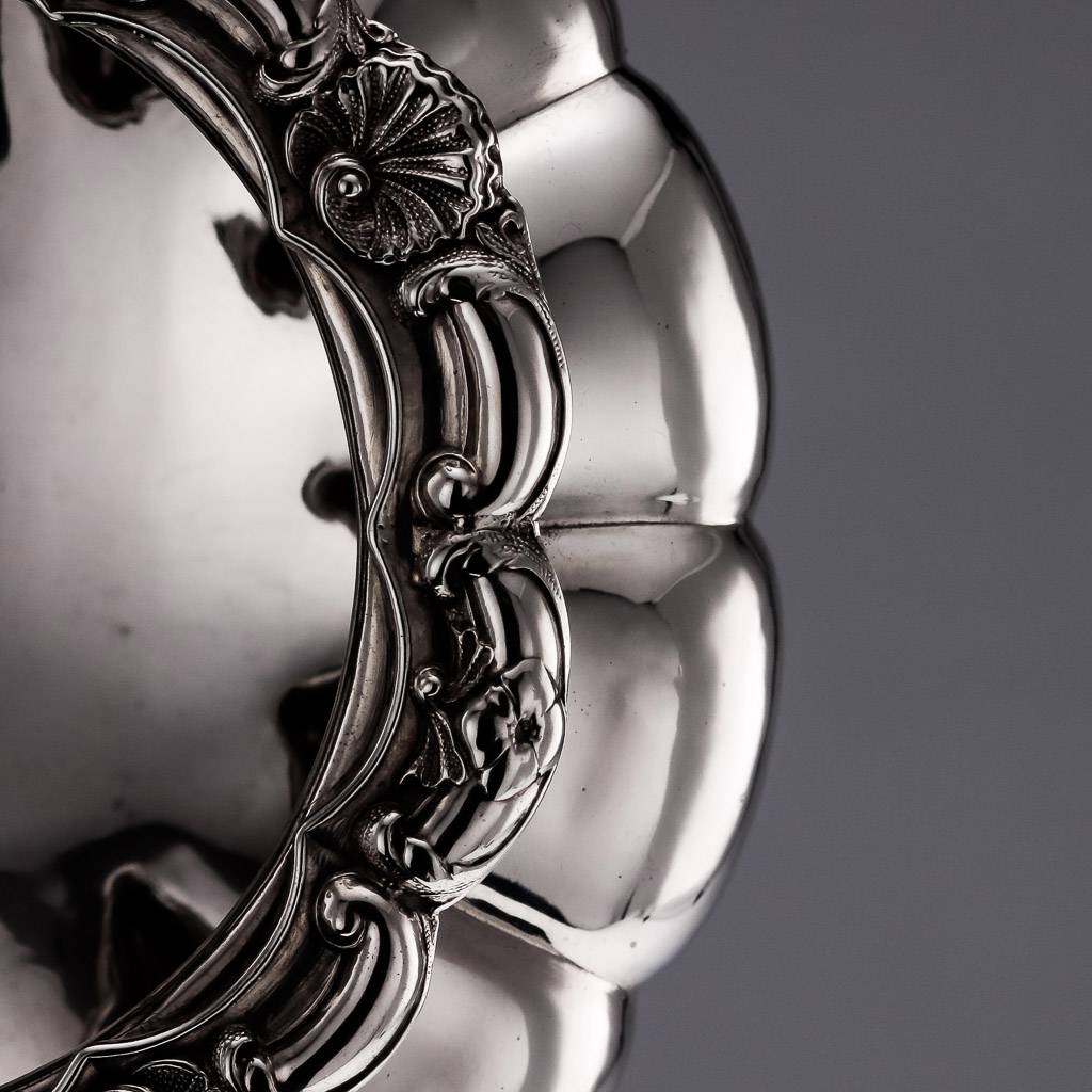 ANTIQUE 19thC IRISH SOLID SILVER 3 PIECE TEA SET, SMITH, DUBLIN c.1838