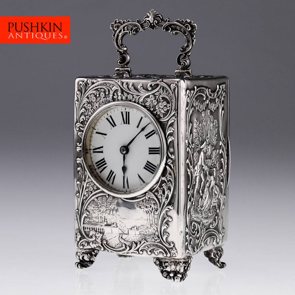 ANTIQUE 19thC VICTORIAN WILLIAM COMYNS SOLID SILVER CARRIAGE CLOCK c.1899 eBay