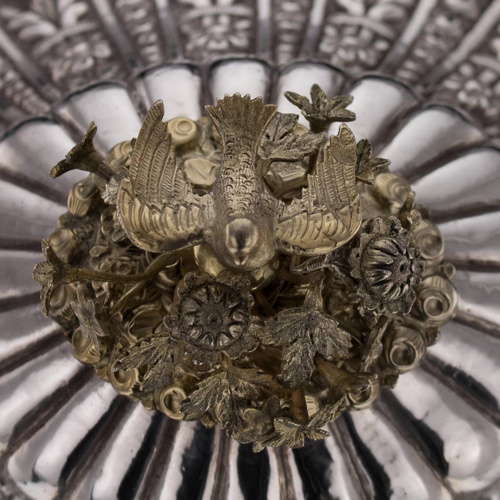 ANTIQUE 19thC OTTOMAN EMPIRE SOLID SILVER MASSIVE JEWELLERY BOX, TURKEY