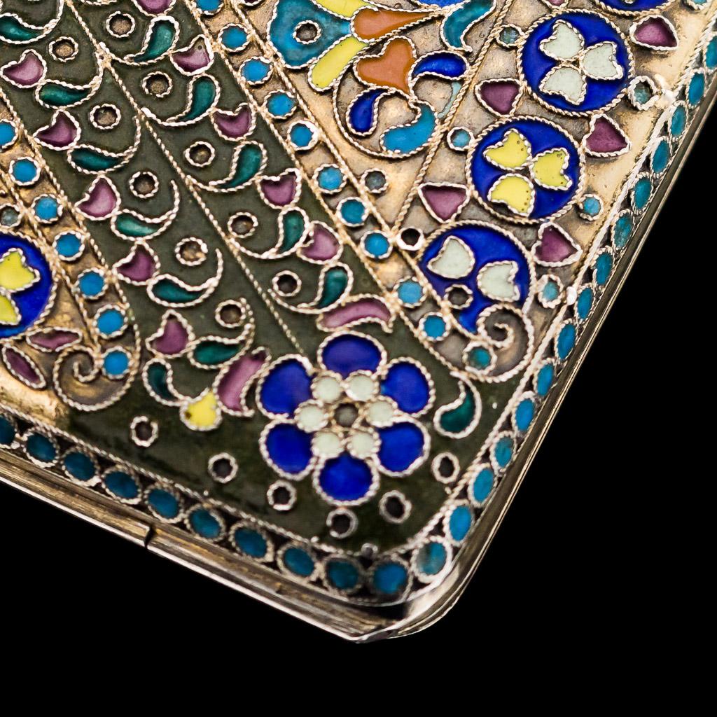 ANTIQUE 20thC IMPERIAL RUSSIAN SOLID SILVER & ENAMEL CIGARETTE CASE c1908 eBay