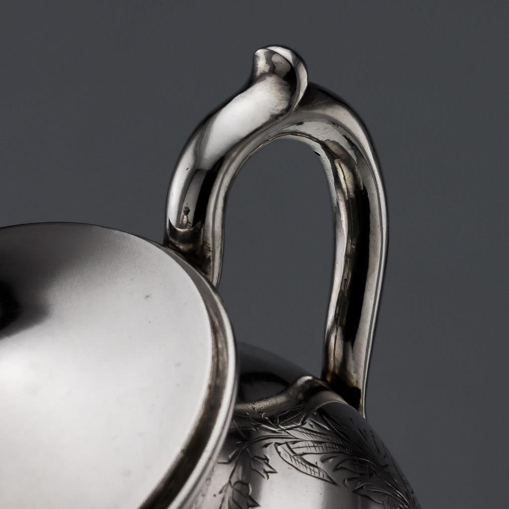 ANTIQUE 19thC IMPERIAL RUSSIAN SOLID SILVER 3PS TEA SET, ST PETERSBURG